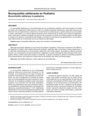 Bronquiolitis obliterante en PediatrÃ­a - Asoneumocito