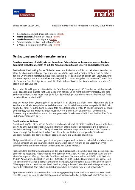 Pdf Zur Sendung Wdr De