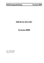 PC WIN Programm System 6.800 - MEM-O-MATIC International
