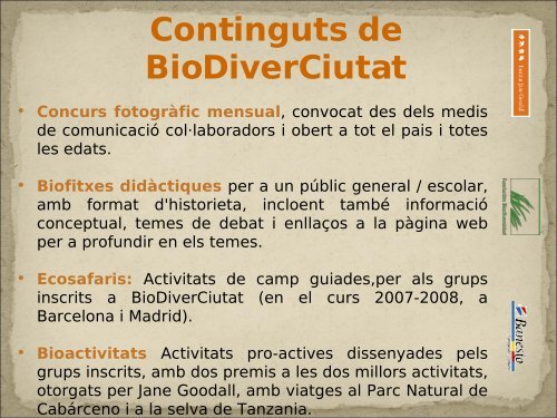 PresentaciÃ³ projecte Biodiverciutat - Col.legi Montserrat