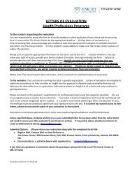 Letter of Evaluation Cover form - Career Center - Emory University