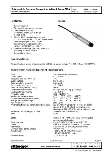 MPA Data sheet - Rittmeyer