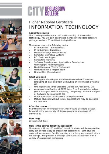 HNC Information Technology (jan) - City of Glasgow College