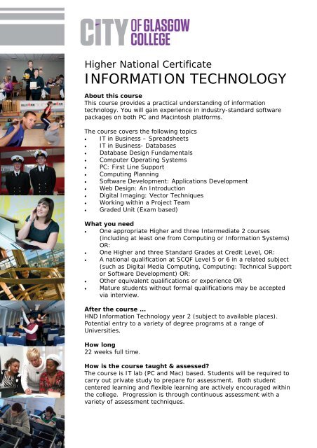 HNC Information Technology (jan) - City of Glasgow College