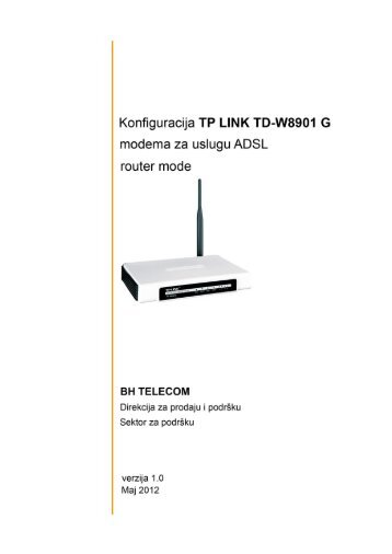 Konfiguracija TP-LINK TD-W8901 G modema za ... - BH Telecom