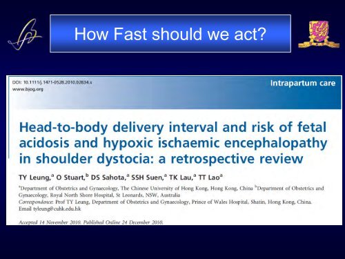 Shoulder dystocia orth