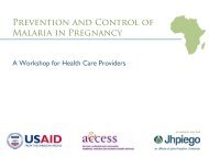 Prevention and Control of Malaria in Pregnancy: A ... - Jhpiego