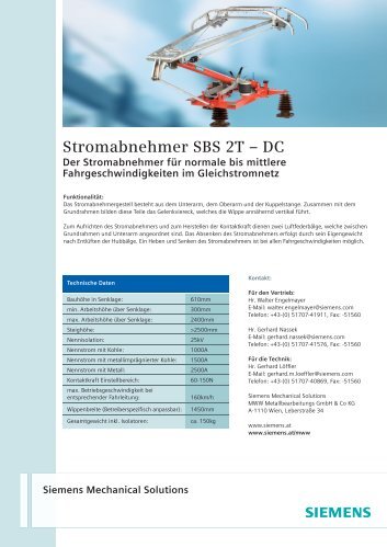 Stromabnehmer SBS 2T â DC - MELECS