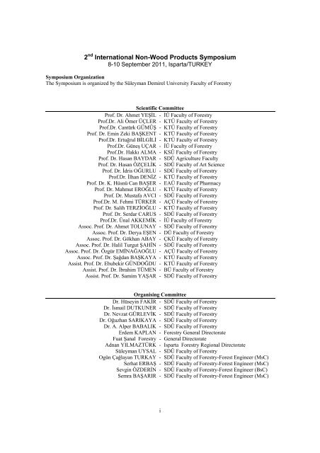 Proceedings Book / Bildiri KitabÄ± - Orman FakÃ¼ltesi - SÃ¼leyman ...