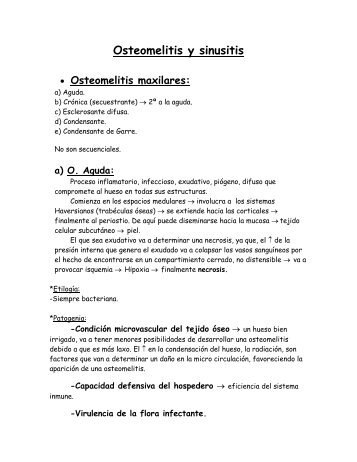 Osteomelitis y sinusitis - radiodent