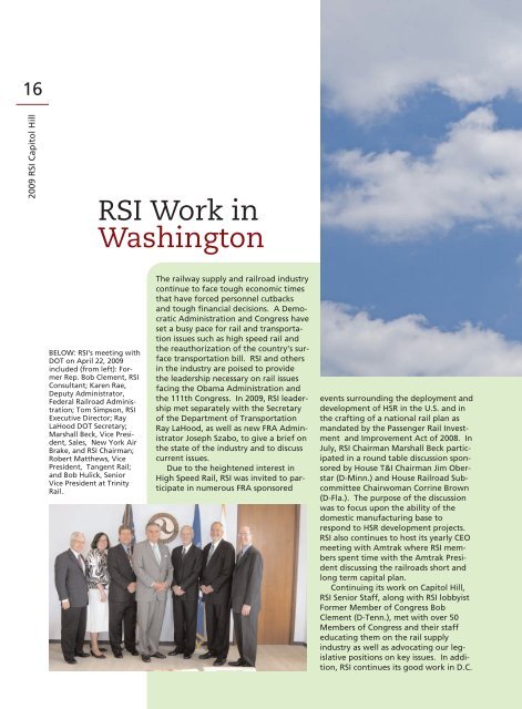 RSI Annual Report 2009 - Railway Supply Institute