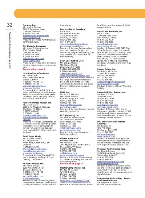 RSI Annual Report 2009 - Railway Supply Institute