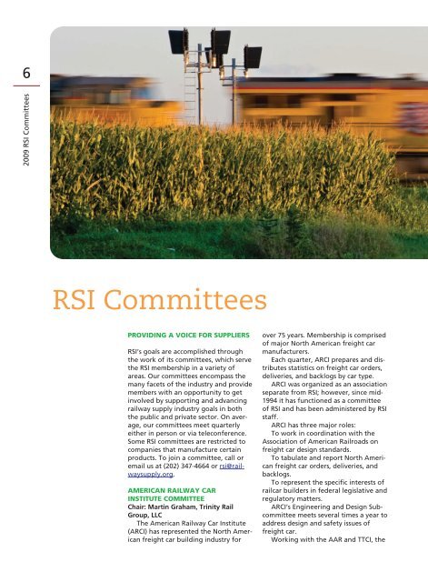 RSI Annual Report 2009 - Railway Supply Institute