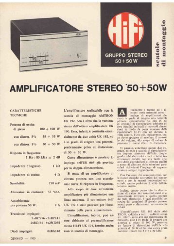 Amtron UK192 - Stereo amplifier 50+50W - Italy