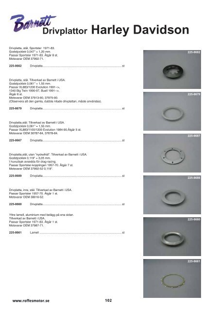 Klicka hÃ¤r fÃ¶r att ladda ner Harleykatalog 2008 (pdf ... - Roffes Motor