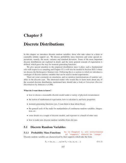 Chapter 5 Discrete Distributions