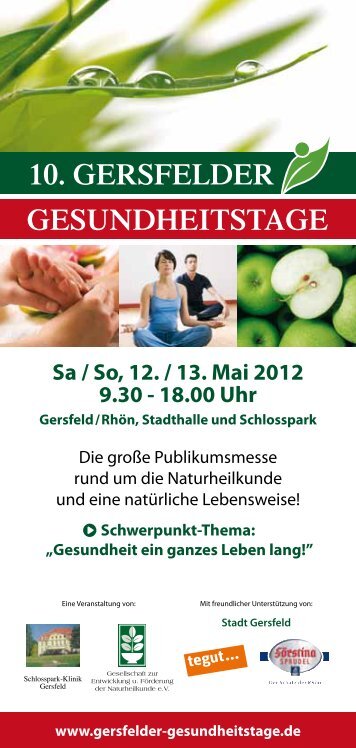 10. GERSFELDER GESUNDHEITSTAGE Sa / So ... - Riro Feng Shui