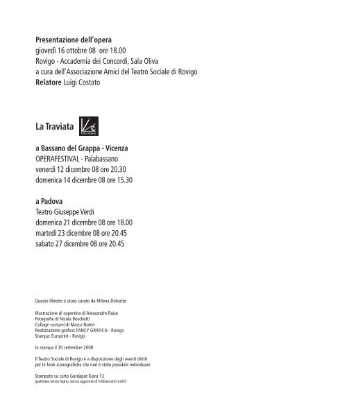 Traviata libretto:Traviata libretto 2008 - Comune di Rovigo