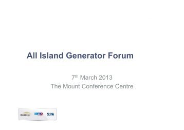 All Island Generator Forum - Eirgrid