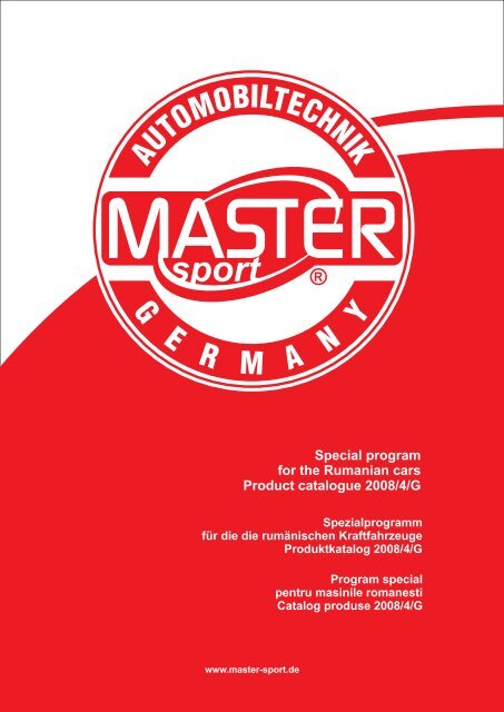 Special program for the Rumanian cars Product catalogue 2008/4/G