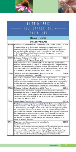 2011 Price List Liste De Prix - Heel