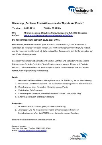 Workshop „Schlanke Produktion – von der Theorie zur Praxis“