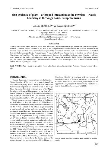 first evidence of plant â arthropod interaction at the permian ...