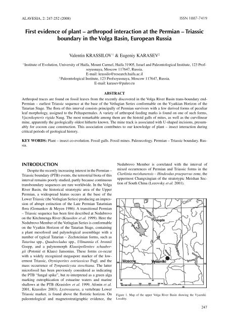 first evidence of plant â arthropod interaction at the permian ...