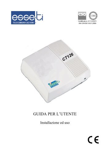 Manuale CT 126 serie K - Esse-ti Telecomunicazioni