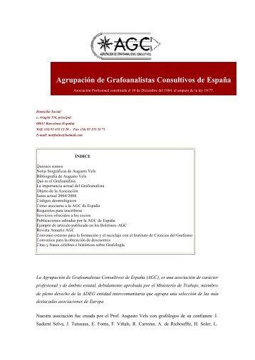 AgrupaciÃ³n de Grafoanalistas Consultivos de ... - Grafoanalisis.com