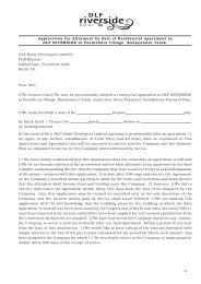 Application for Allotment by Sale of Residential Apartment in - DLF