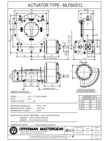 ACTUATOR TYPE - MLF60/D12 - Mastergear Worldwide