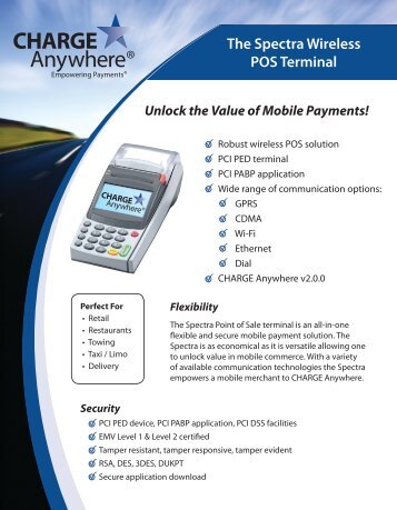The Spectra Wireless POS Terminal - Credit Card Processing