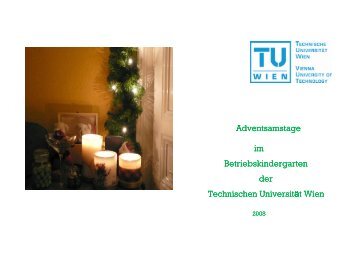 Adventsamstage Adventsamstage im Betriebskindergarten - TU Wien