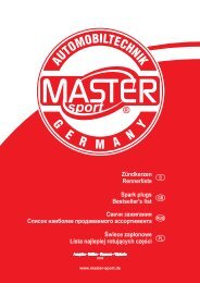 Zündkerzen Rennerliste Spark plugs ... - MASTER-SPORT.DE