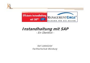 Instandhaltung mit SAP - Karl LiebstÃ¼ckel