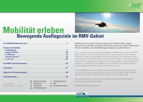 XtraTour Mobilität erleben - RMV Rhein-Main-Verkehrsverbund