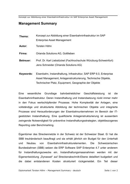 Management Summary Beispiel Pdf Management Summary - Karl LiebstÃ¼ckel