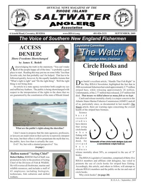 September, 2009 - The Rhode Island Saltwater Anglers Association