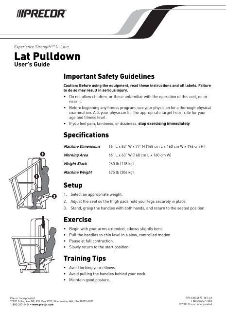 Precor Usa S3 45 Weight Chart