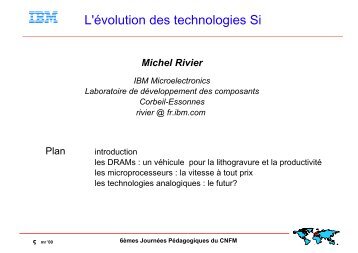 2. L'évolution des technologies Silicium (Partie 1)