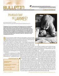 Bulletin - Pourquoi tant de larmes? - Centre d'excellence pour le ...