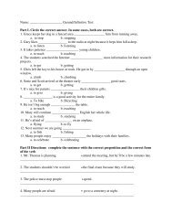 Name: Gerund/Infinitive Test Part I. Circle the correct answer. In ...