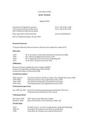 Curriculum Vitae Javier Asensio August 2012 - IEB - Institut d ...