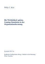 Willy C. Kriz Die Wirklichkeit spielen. Gaming Simulation in der ...