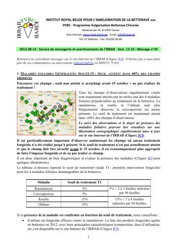 Sem. 12-33 : Message nÂ°29