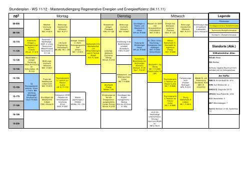 Stundenplan WS 11_111104 - Regenerative Energien und ...