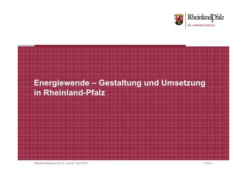 Präsentation PK Klausurtagung - Rheinland-Pfalz