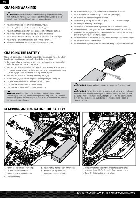 1/10 XXX-SCT Brushless - English - Horizon Hobby