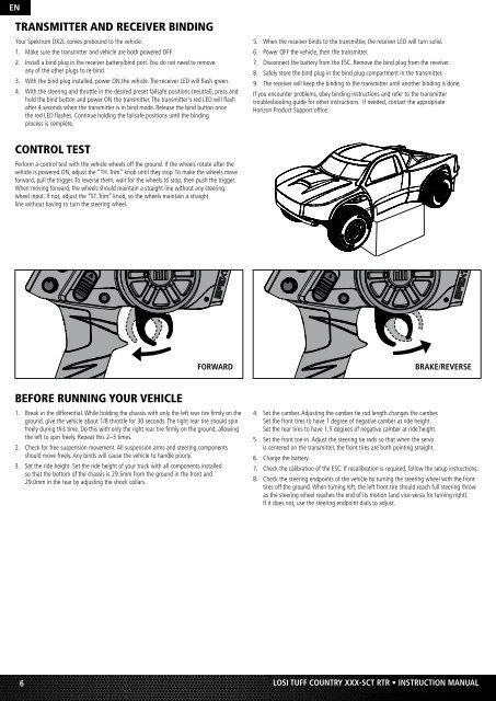 1/10 XXX-SCT Brushless - English - Horizon Hobby